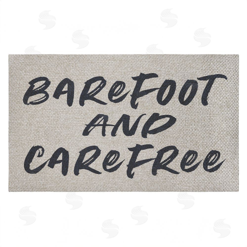 Lettered and Lined Minimal Barefoot And Carefree Outdoor Faux Sisal Door Mat