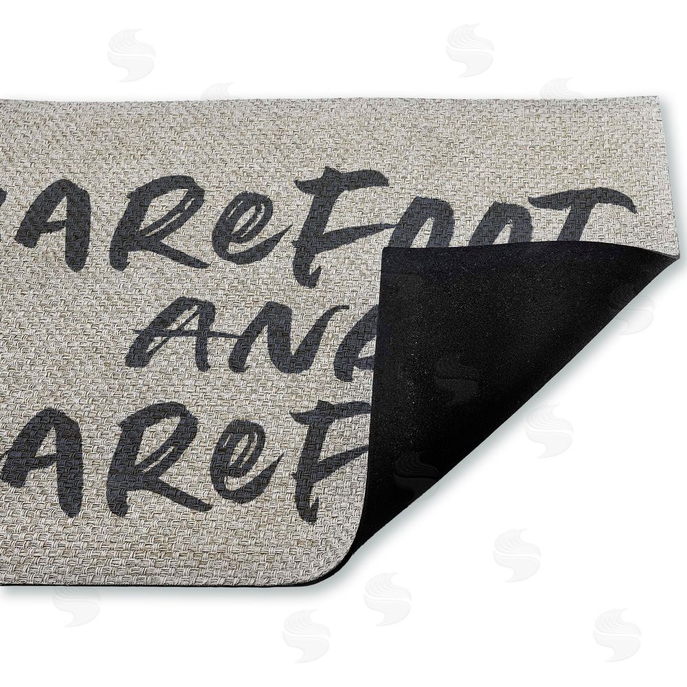 Lettered and Lined Minimal Barefoot And Carefree Outdoor Faux Sisal Door Mat
