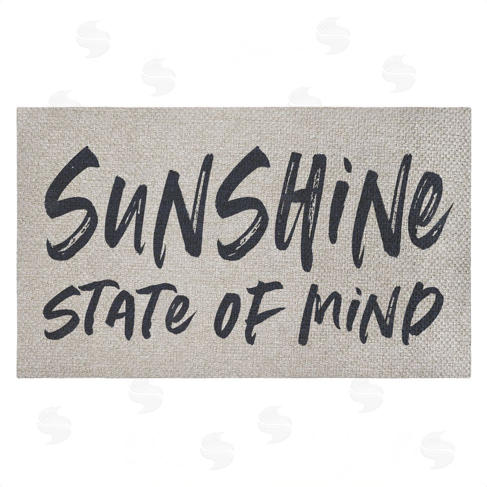 Lettered and Lined Sunshine State Of Mind Outdoor Faux Sisal Door Mat