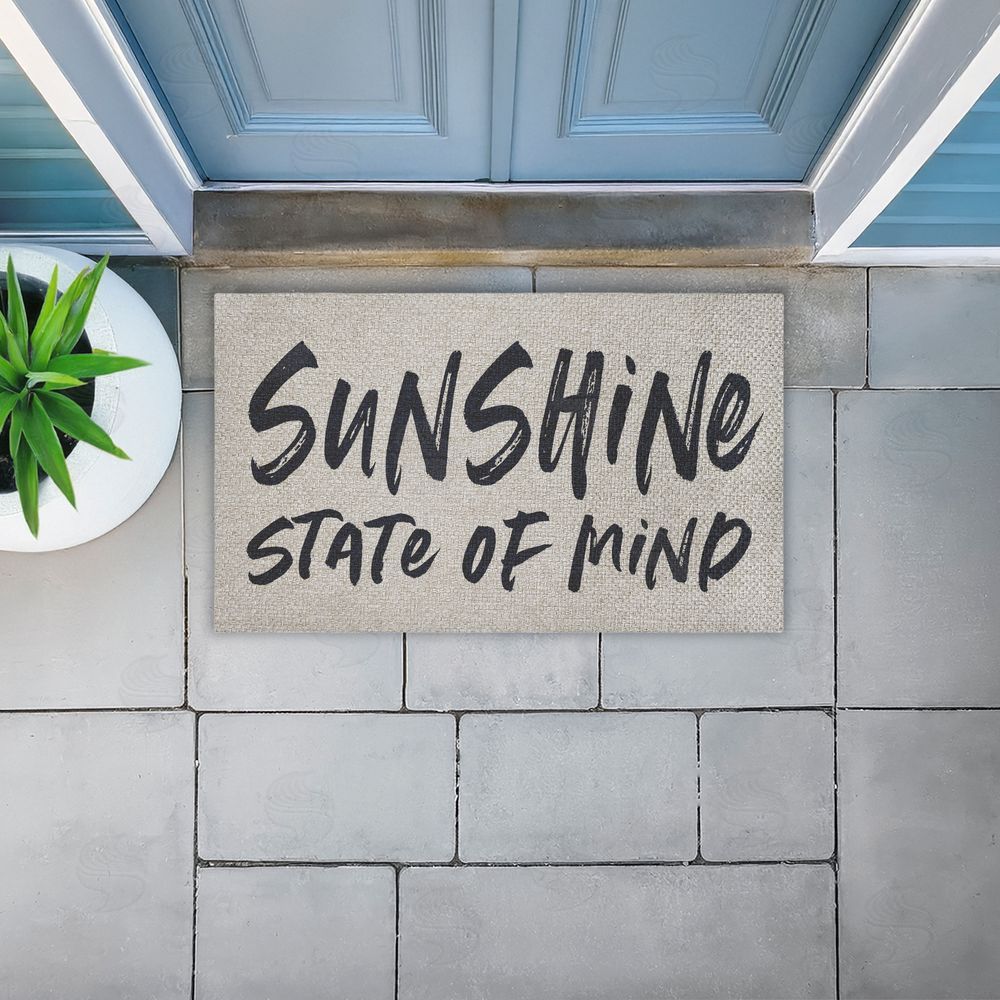 Lettered and Lined Sunshine State Of Mind Outdoor Faux Sisal Door Mat