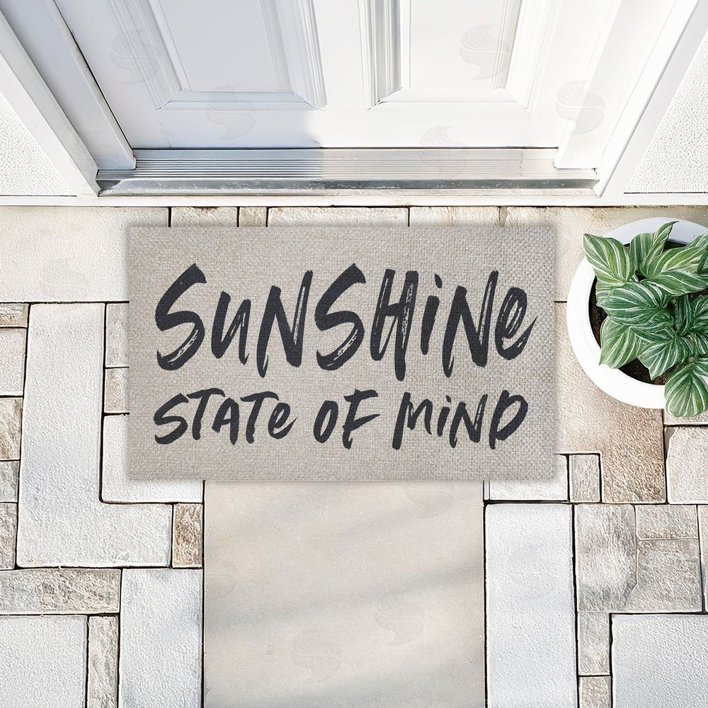 Lettered and Lined Sunshine State Of Mind Outdoor Faux Sisal Door Mat