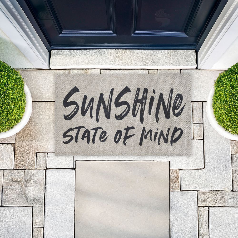 Lettered and Lined Sunshine State Of Mind Outdoor Faux Sisal Door Mat