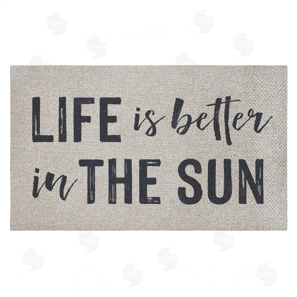 Lettered and Lined Life Better In The Sun Outdoor Faux Sisal Door Mat