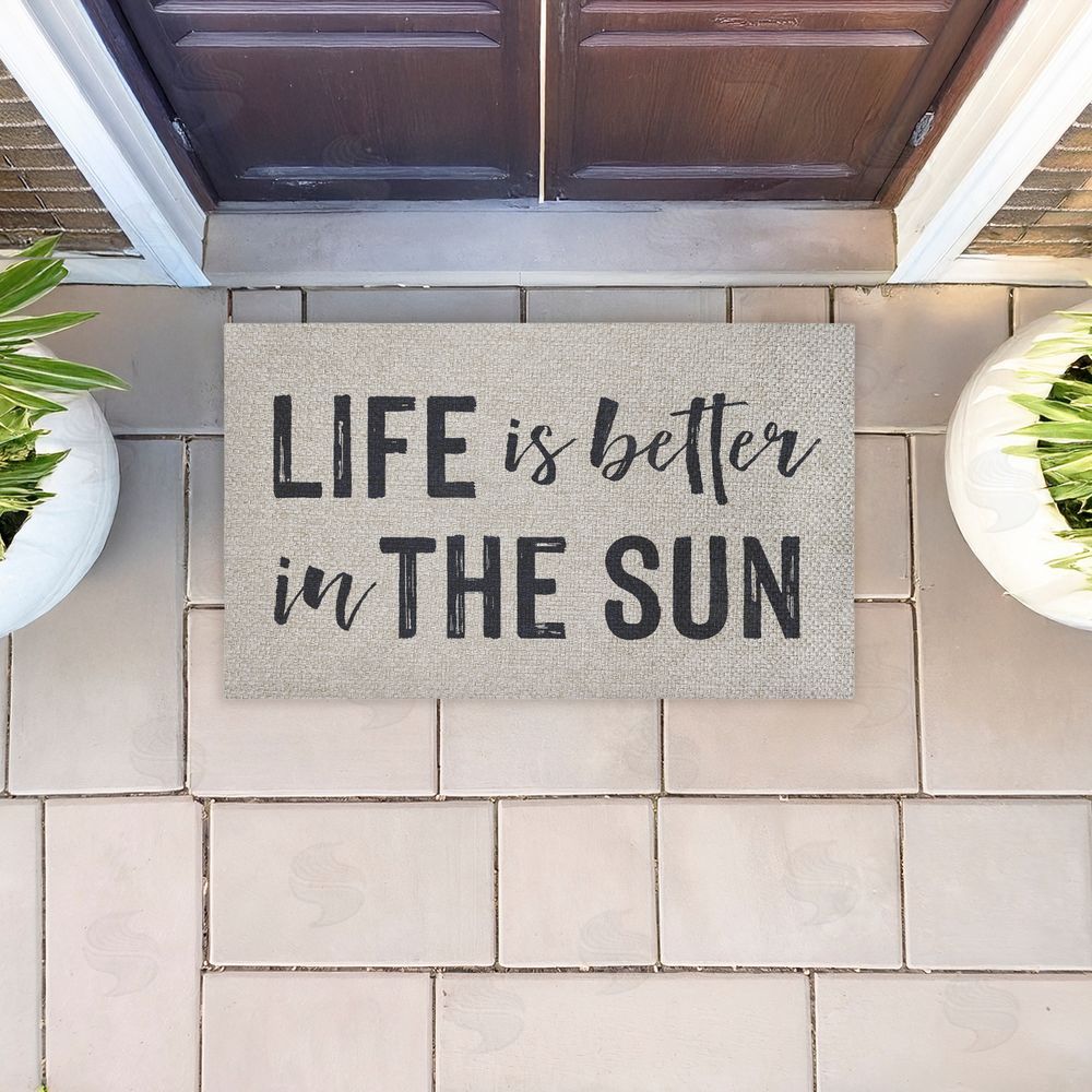 Lettered and Lined Life Better In The Sun Outdoor Faux Sisal Door Mat