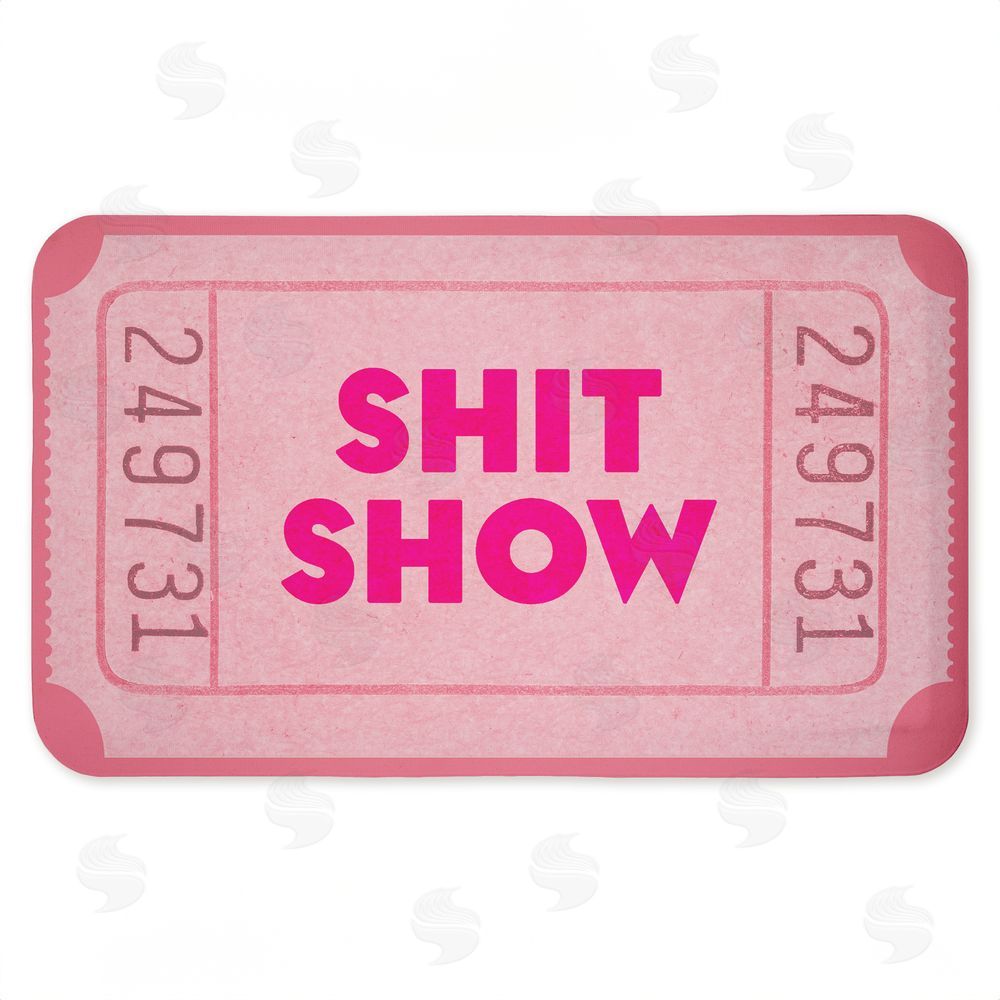 Stupell Studio Pink Sh*t Show Ticket Kitchen Floor Mat