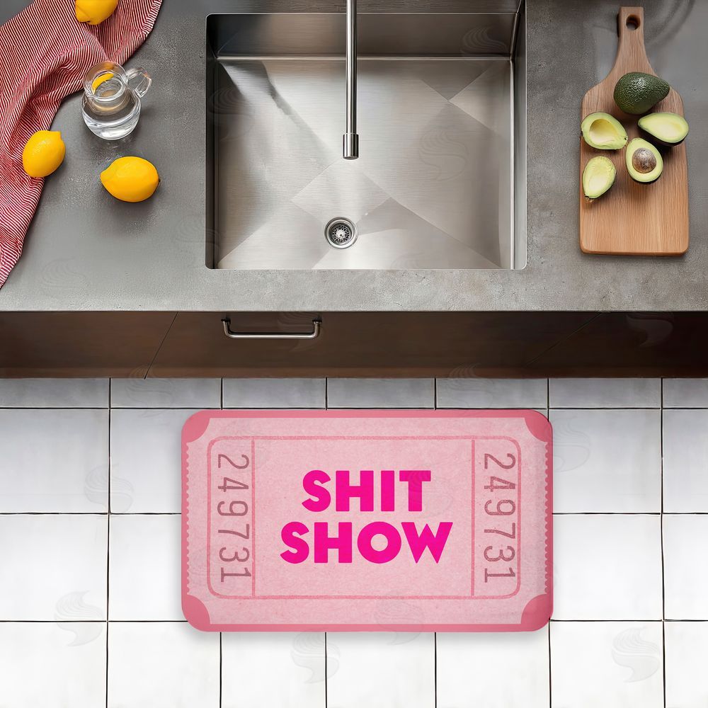 Stupell Studio Pink Sh*t Show Ticket Kitchen Floor Mat