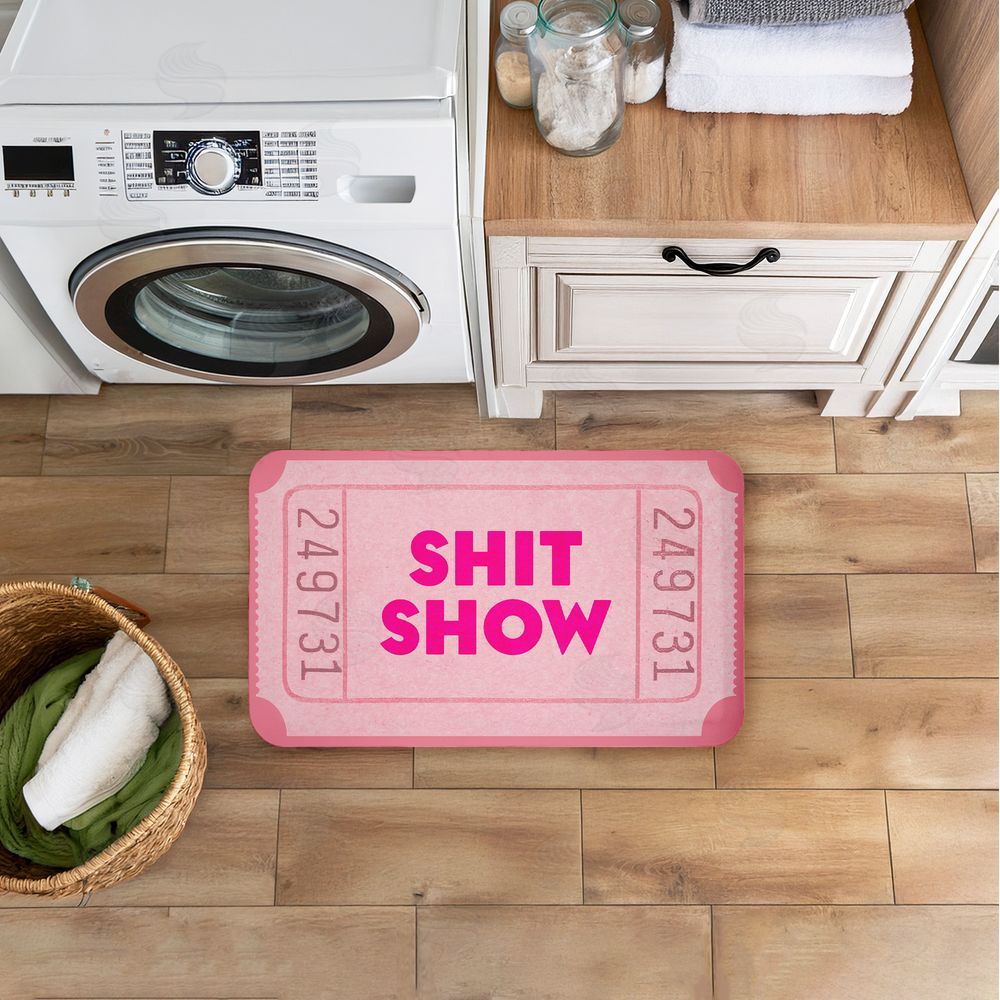 Stupell Studio Pink Sh*t Show Ticket Kitchen Floor Mat