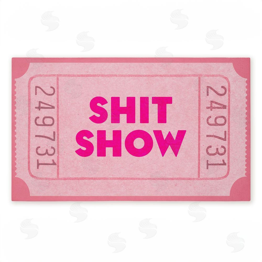 Stupell Studio Pink Sh*t Show Ticket Unwoven Outdoor Door Mat