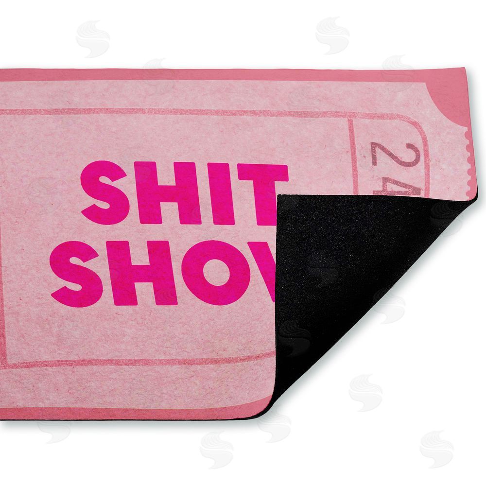 Stupell Studio Pink Sh*t Show Ticket Unwoven Outdoor Door Mat