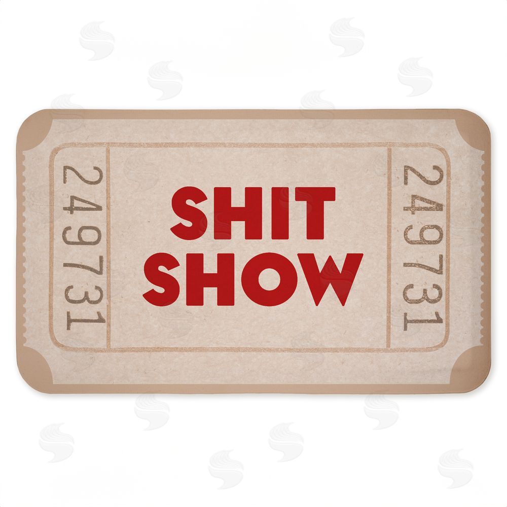 Stupell Studio Sh*t Show Ticket Neutrals Kitchen Floor Mat