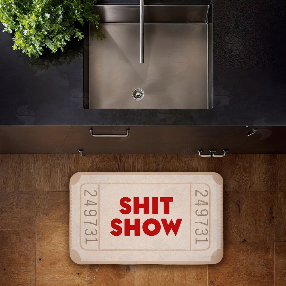 Stupell Studio Sh*t Show Ticket Neutrals Kitchen Floor Mat