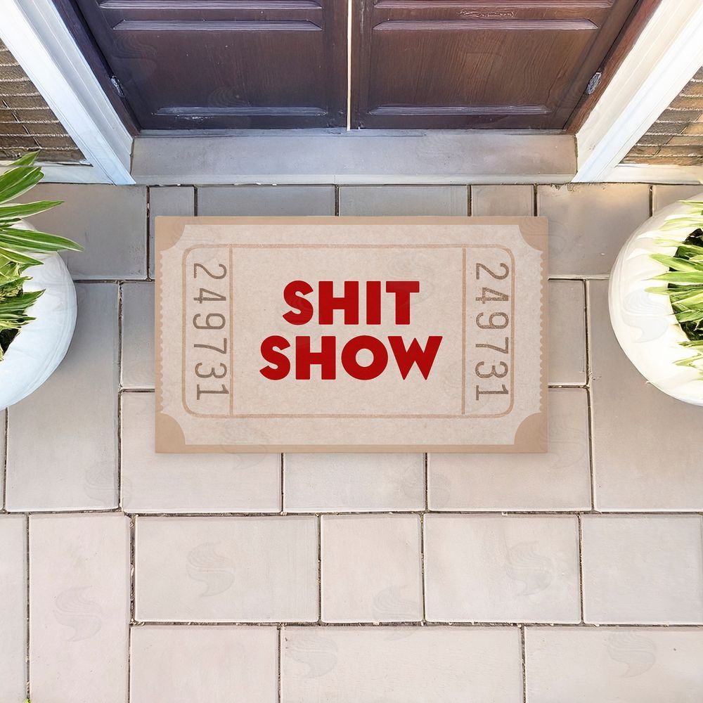 Stupell Studio Sh*t Show Ticket Neutrals Unwoven Outdoor Door Mat