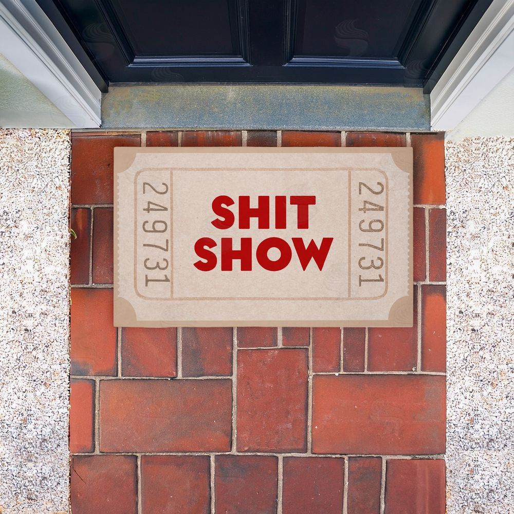Stupell Studio Sh*t Show Ticket Neutrals Unwoven Outdoor Door Mat