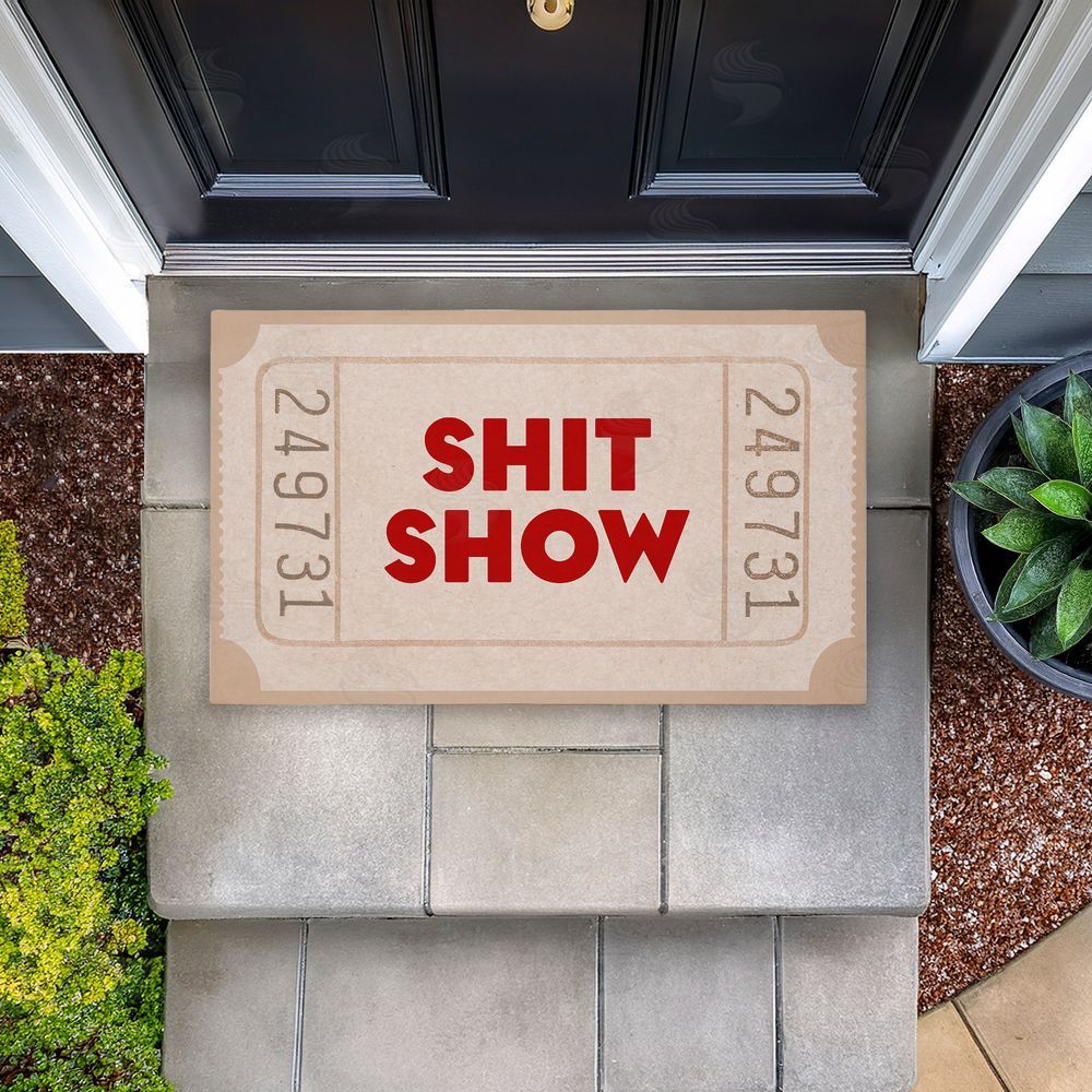 Stupell Studio Sh*t Show Ticket Neutrals Unwoven Outdoor Door Mat