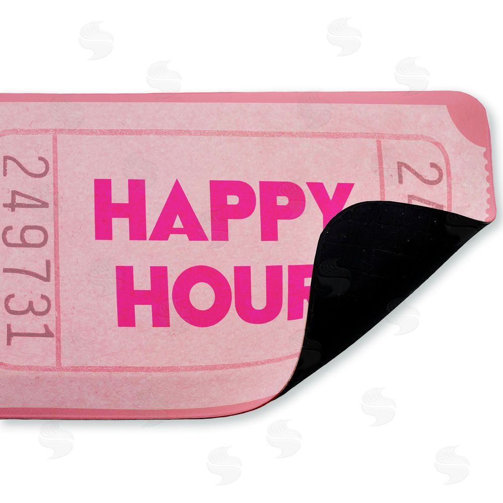 Stupell Studio Pink Happy Hour Ticket Kitchen Floor Mat