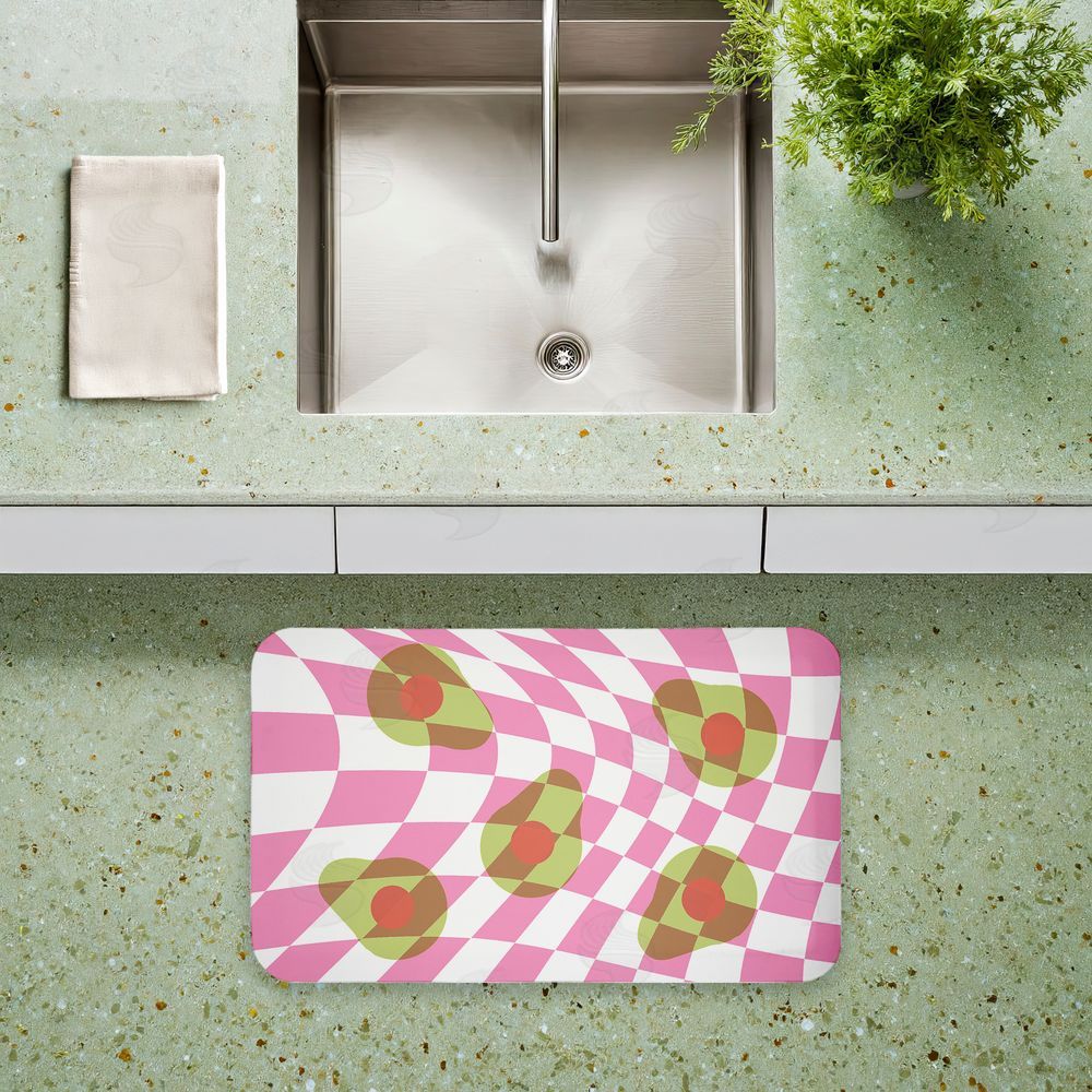 Stupell Studio Optical Illusion Avocados Kitchen Floor Mat