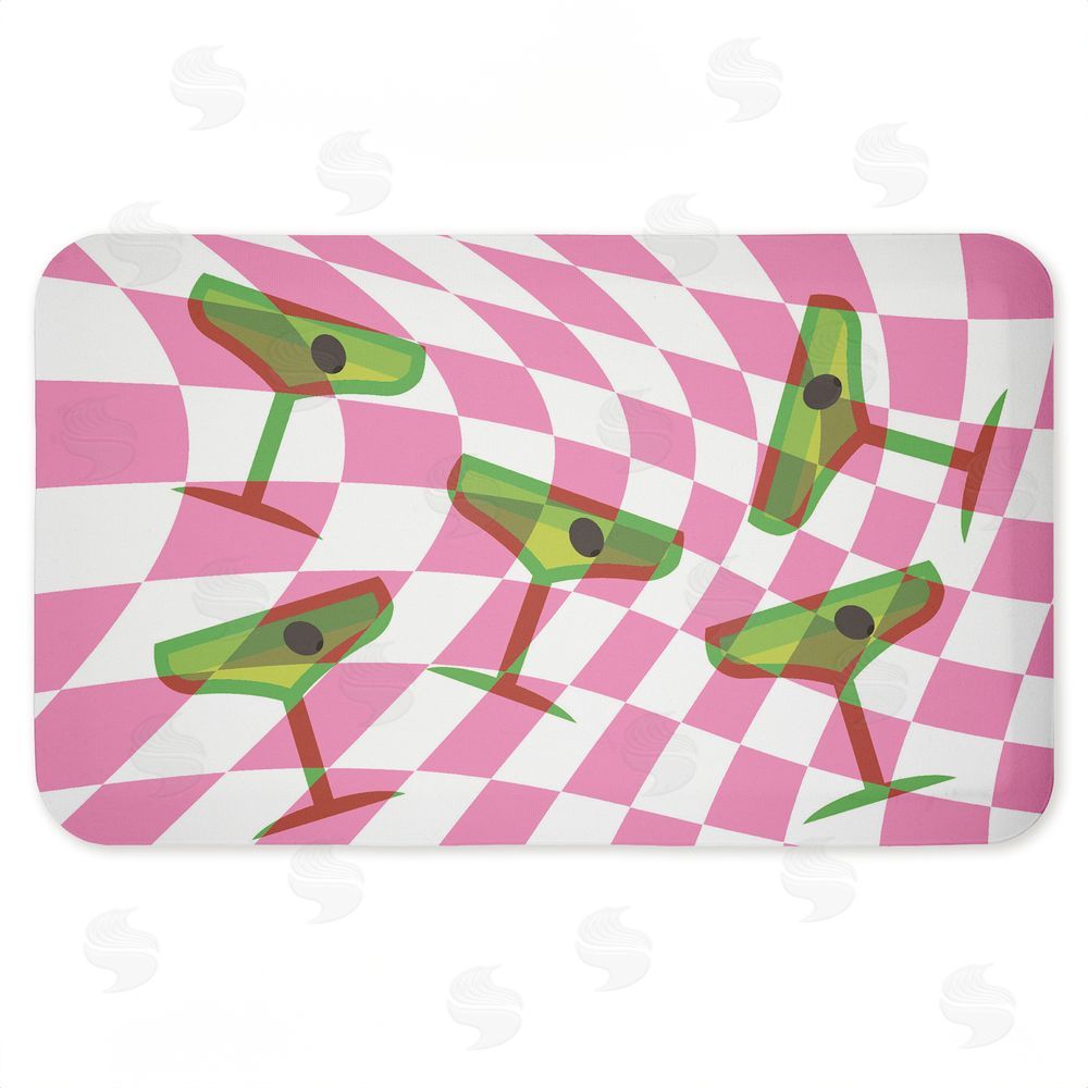 Stupell Studio Bright Retro Cocktail Glasses Kitchen Floor Mat