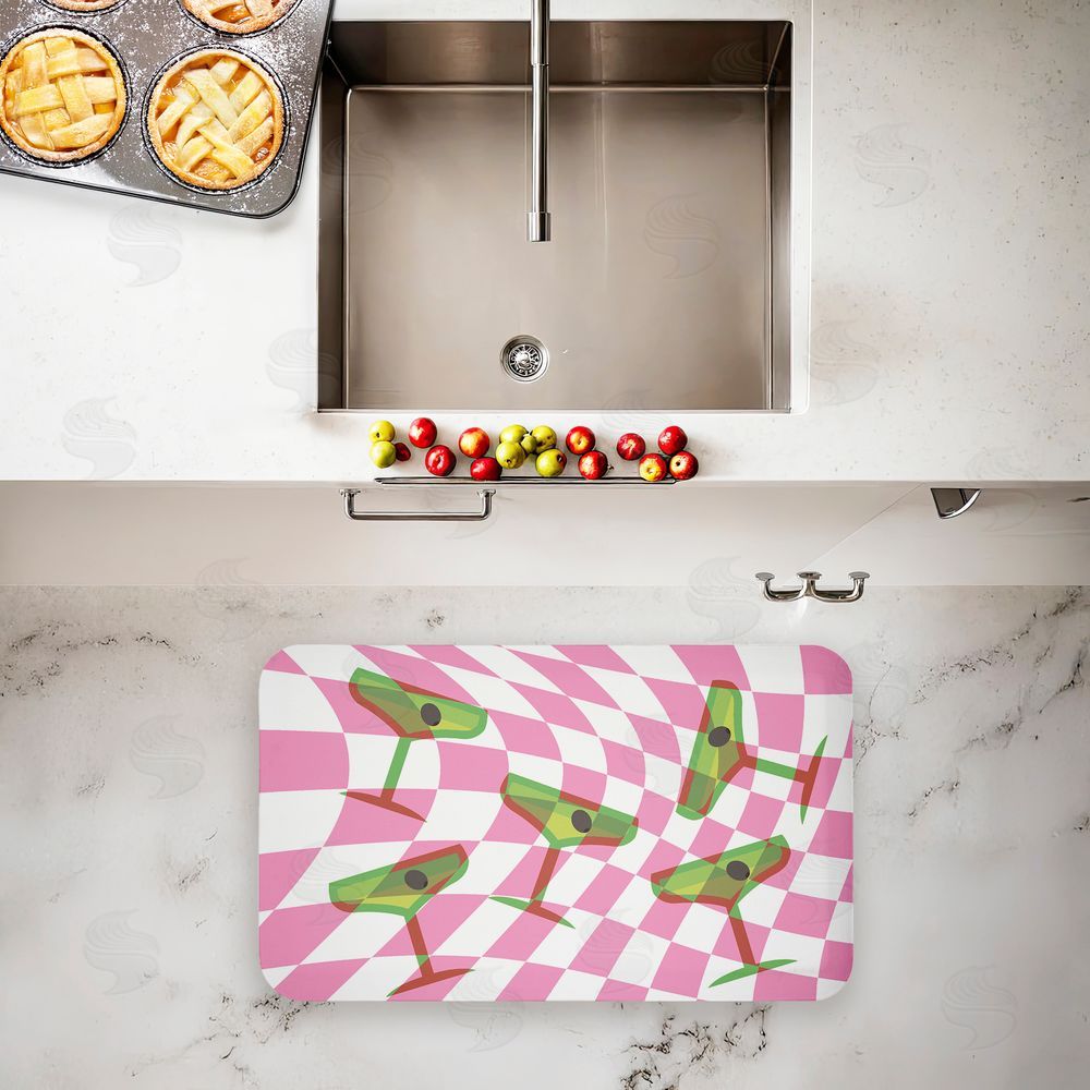 Stupell Studio Bright Retro Cocktail Glasses Kitchen Floor Mat