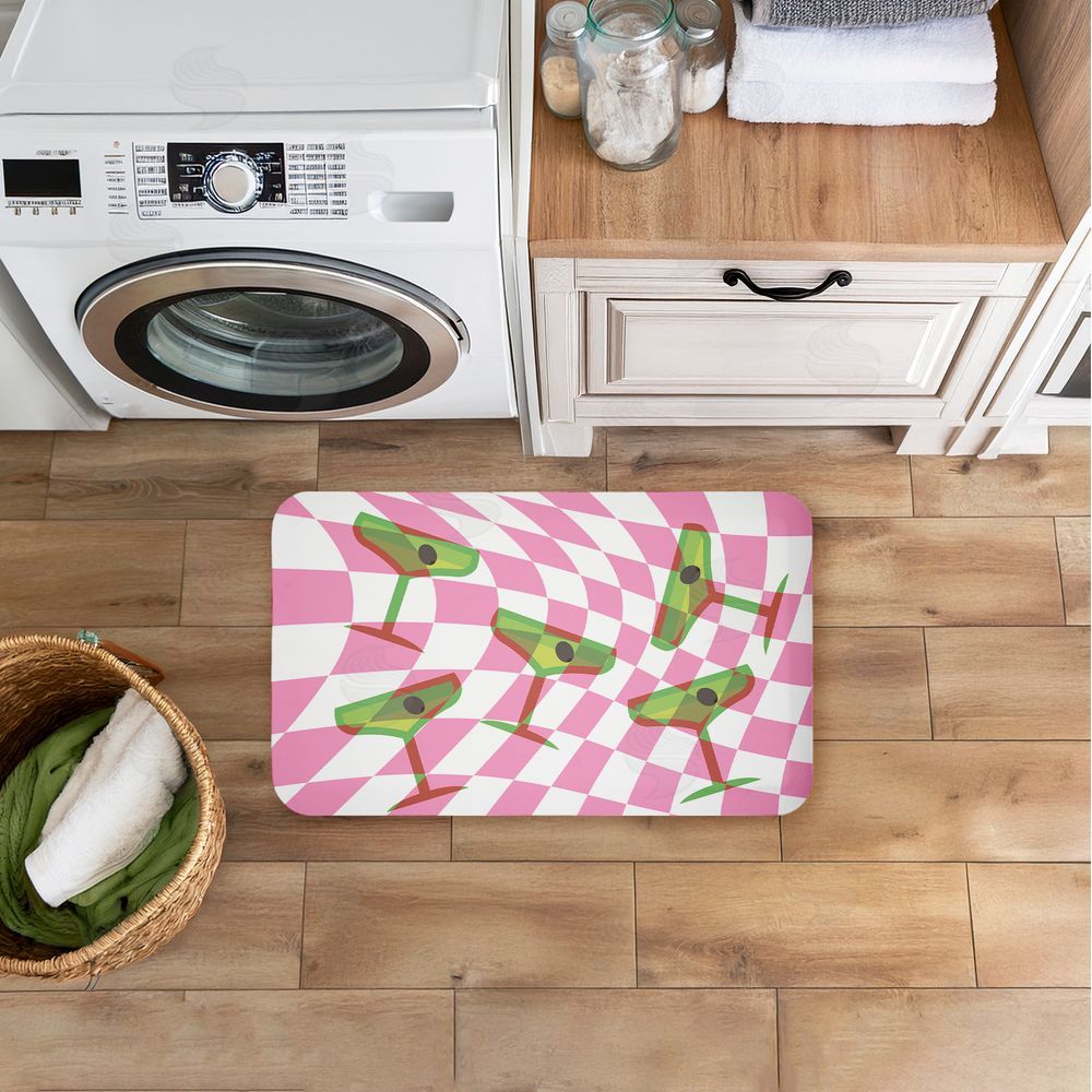 Stupell Studio Bright Retro Cocktail Glasses Kitchen Floor Mat