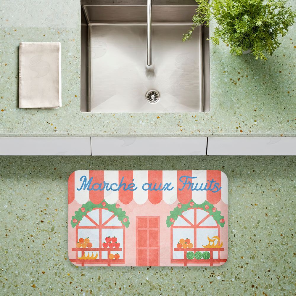 Stupell Studio French Fruit Market Kitchen Kitchen Floor Mat