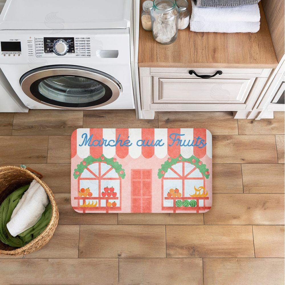 Stupell Studio French Fruit Market Kitchen Kitchen Floor Mat