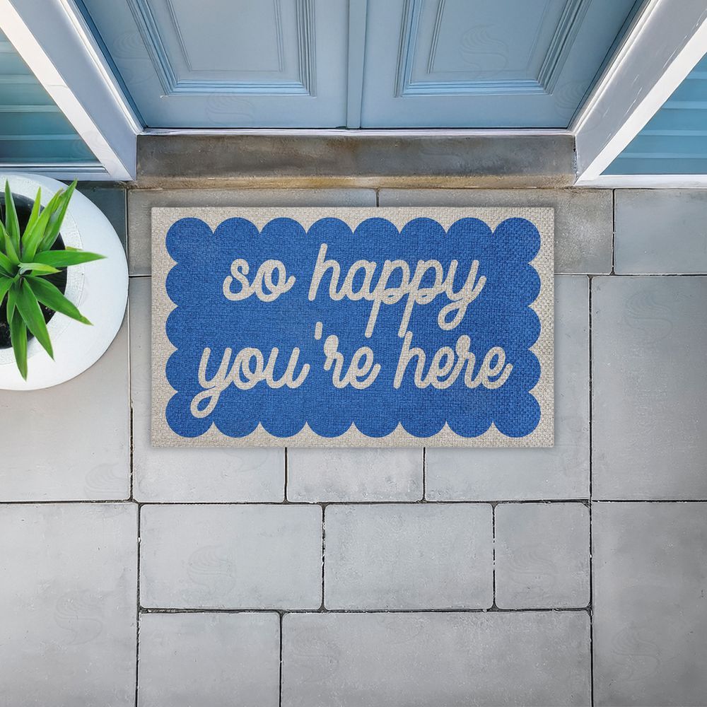 Stupell Studio So Happy You're Here Outdoor Faux Sisal Door Mat