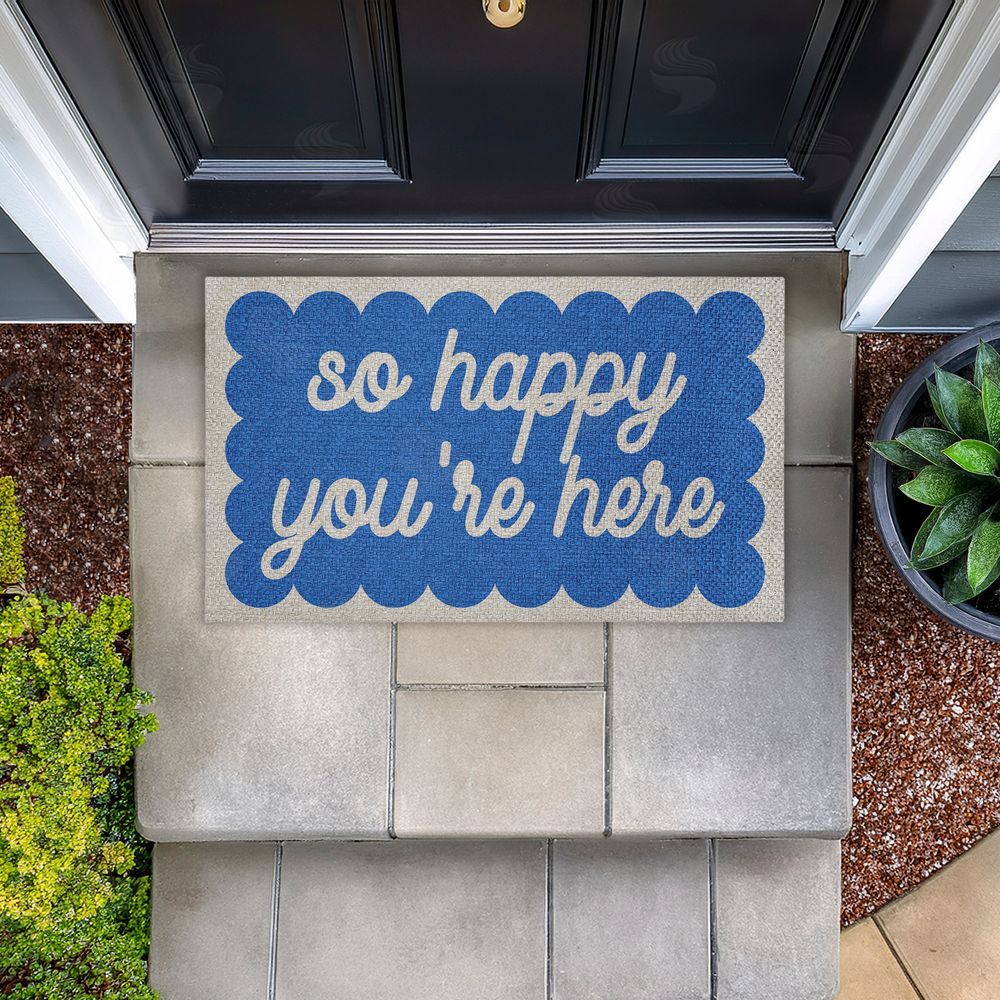 Stupell Studio So Happy You're Here Outdoor Faux Sisal Door Mat