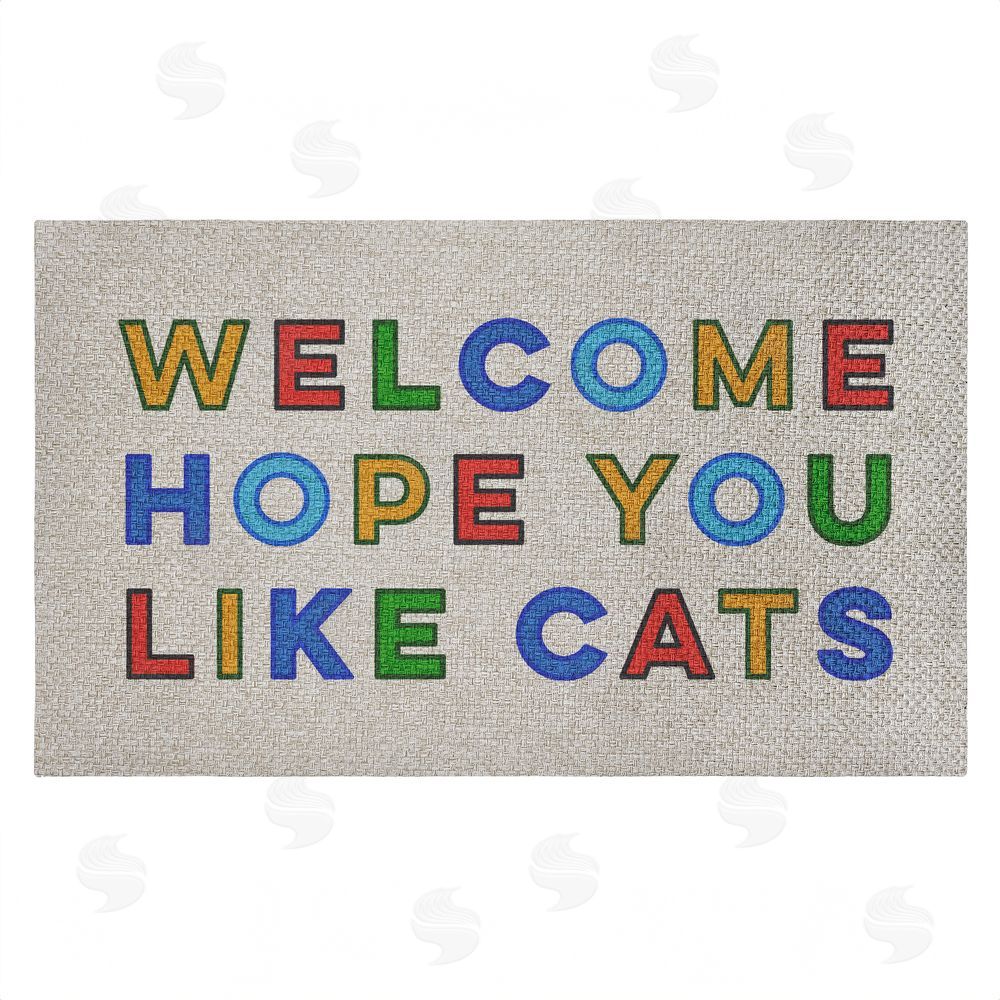 Stupell Studio Hope You Like Cats Greeting Outdoor Faux Sisal Door Mat
