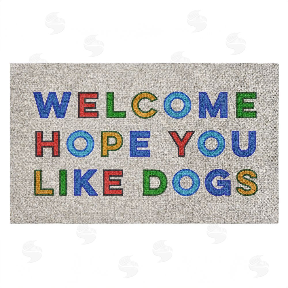 Stupell Studio Hope You Like Dogs Greeting Outdoor Faux Sisal Door Mat