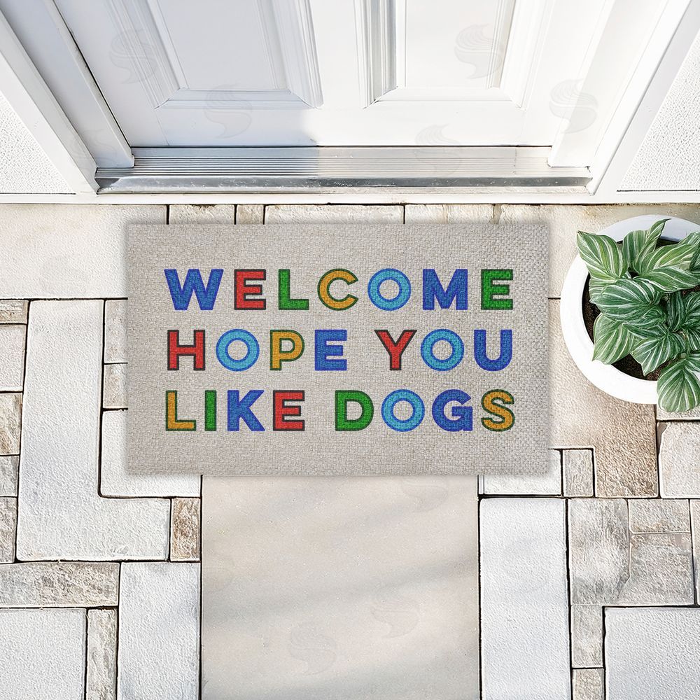 Stupell Studio Hope You Like Dogs Greeting Outdoor Faux Sisal Door Mat