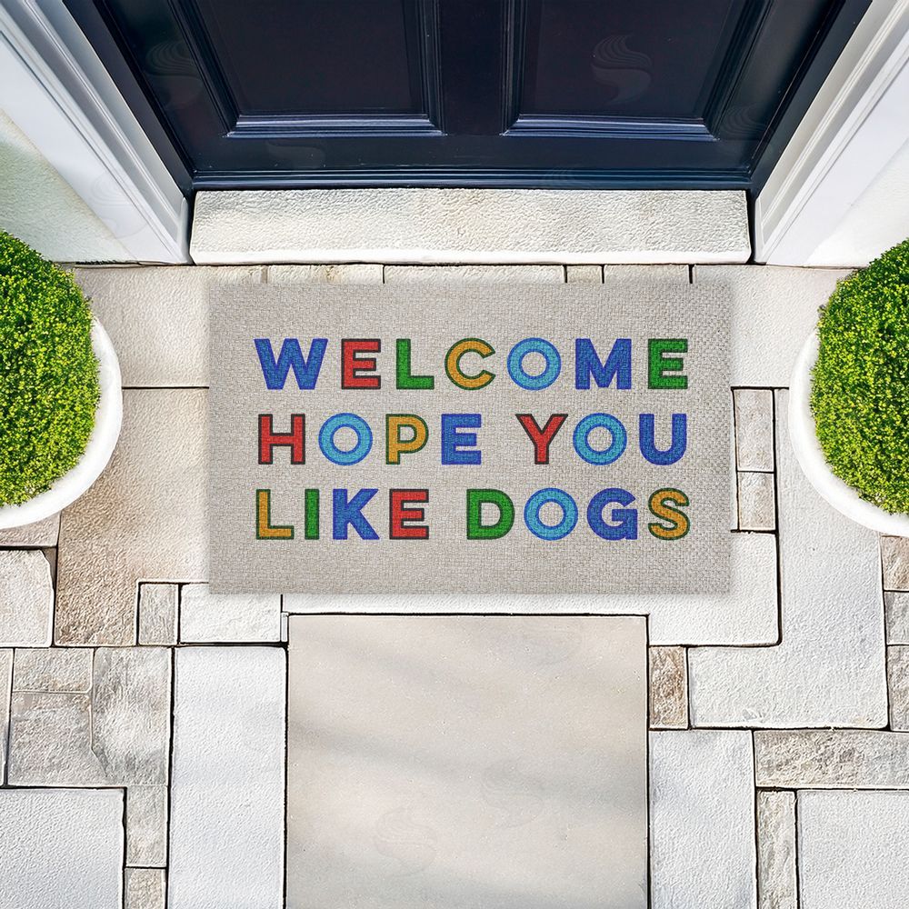 Stupell Studio Hope You Like Dogs Greeting Outdoor Faux Sisal Door Mat