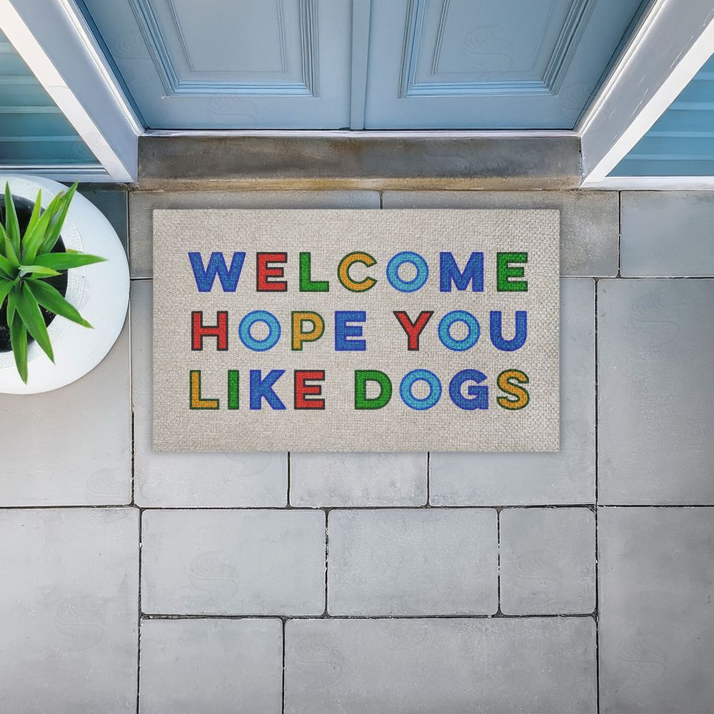 Stupell Studio Hope You Like Dogs Greeting Outdoor Faux Sisal Door Mat