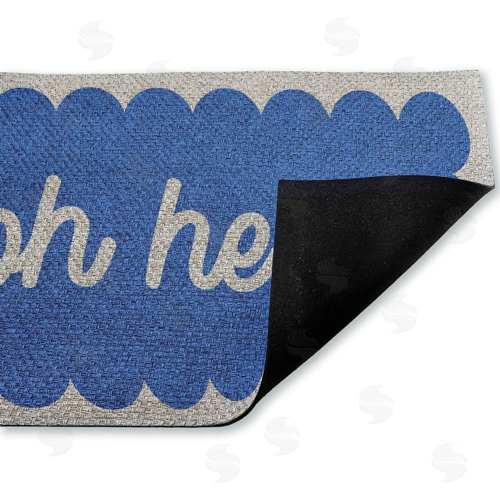Stupell Studio Oh Hello Blue Greeting Outdoor Faux Sisal Door Mat