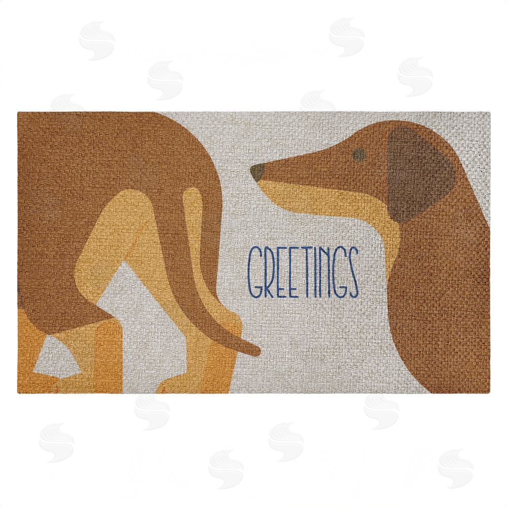 Stupell Studio Greetings Funny Dogs Outdoor Faux Sisal Door Mat