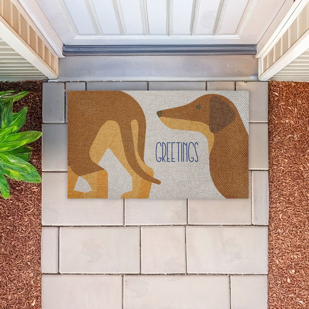 Stupell Studio Greetings Funny Dogs Outdoor Faux Sisal Door Mat