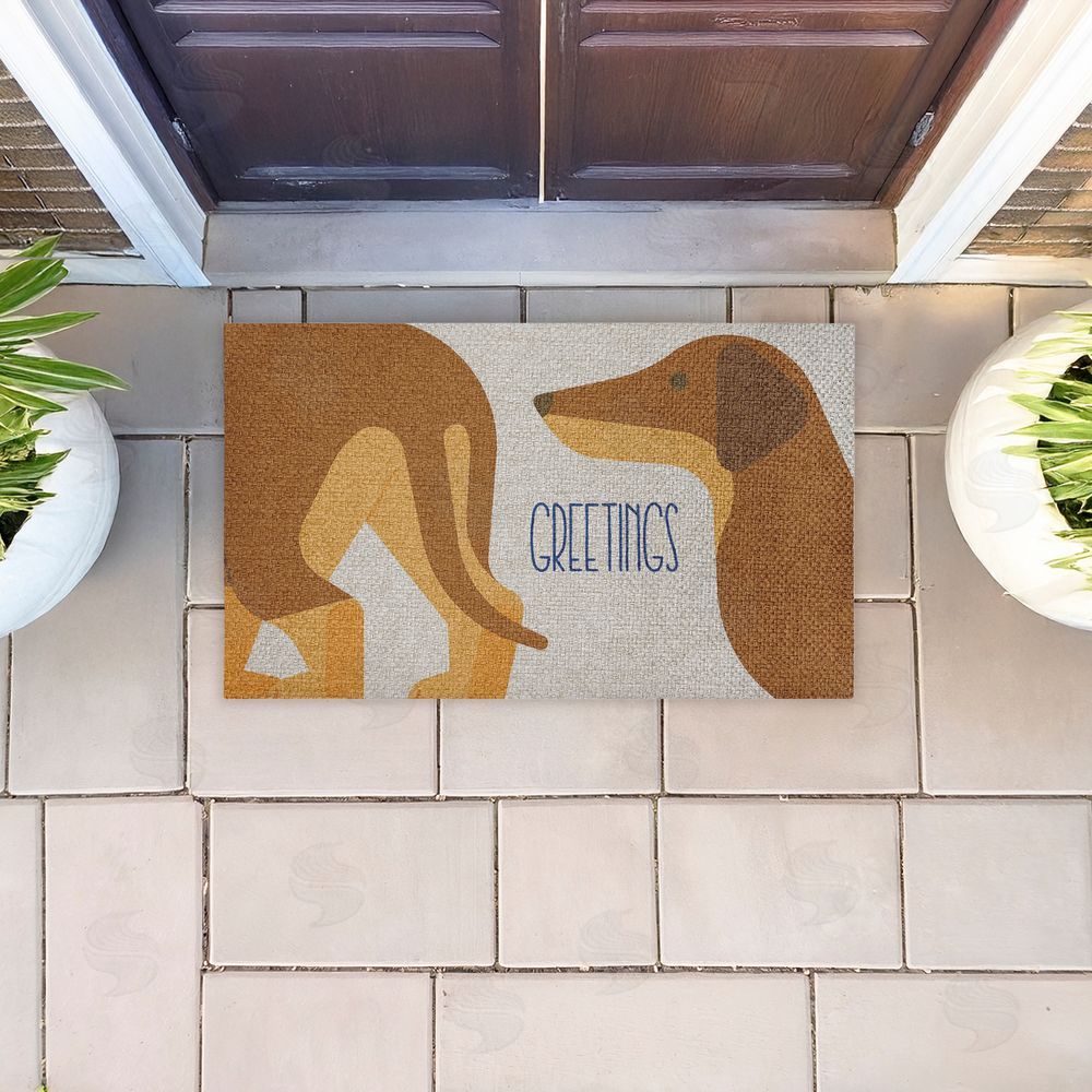 Stupell Studio Greetings Funny Dogs Outdoor Faux Sisal Door Mat