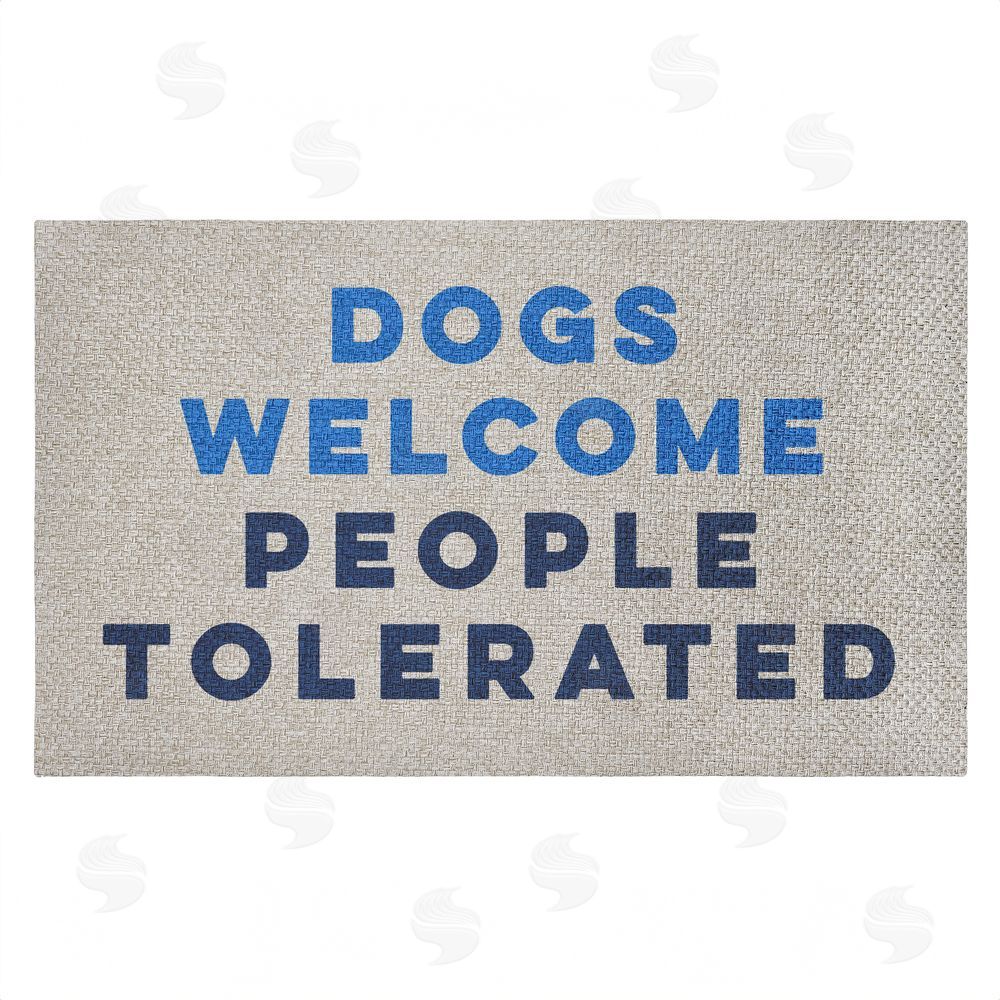 Stupell Studio Dogs Welcome People Tolerated Outdoor Faux Sisal Door Mat
