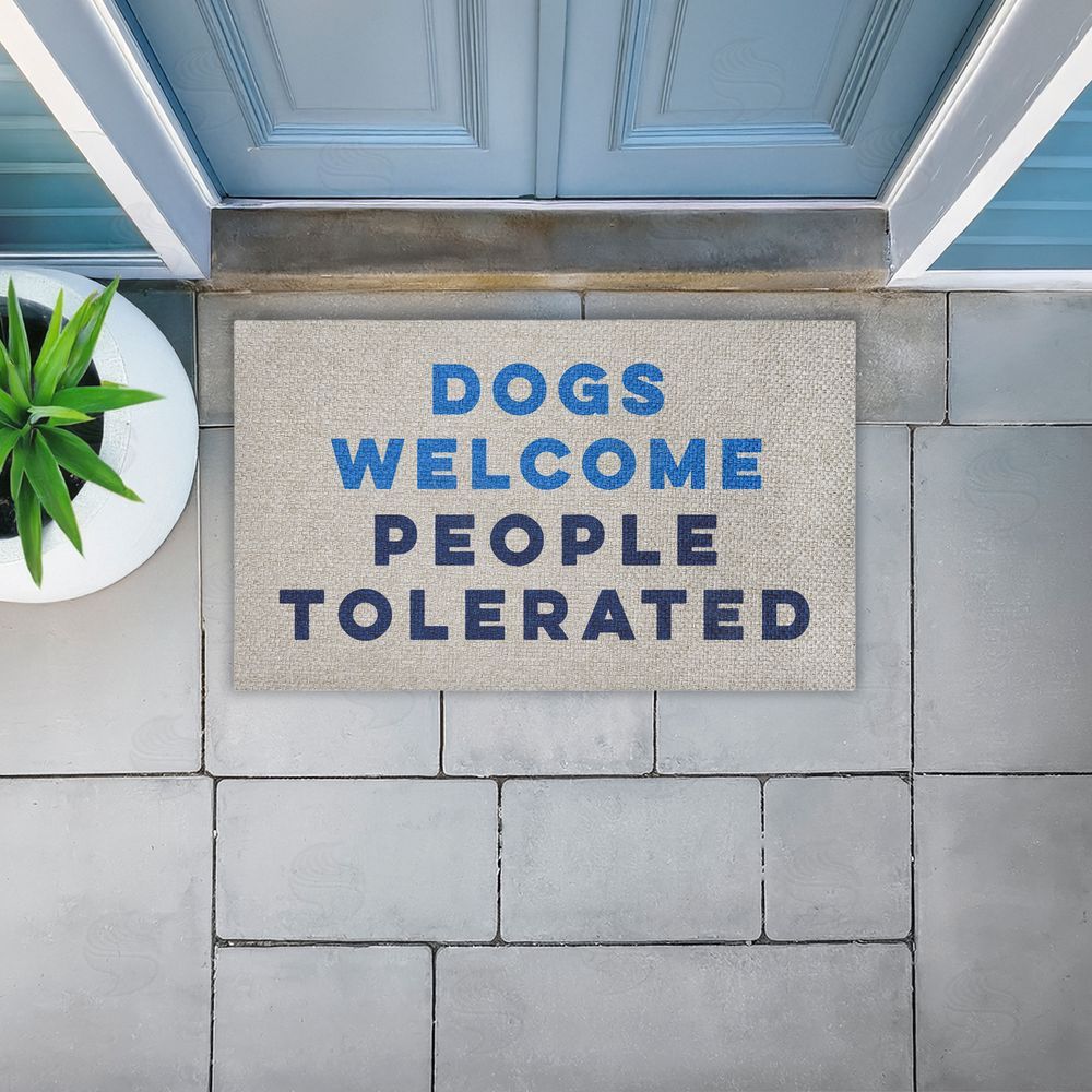 Stupell Studio Dogs Welcome People Tolerated Outdoor Faux Sisal Door Mat