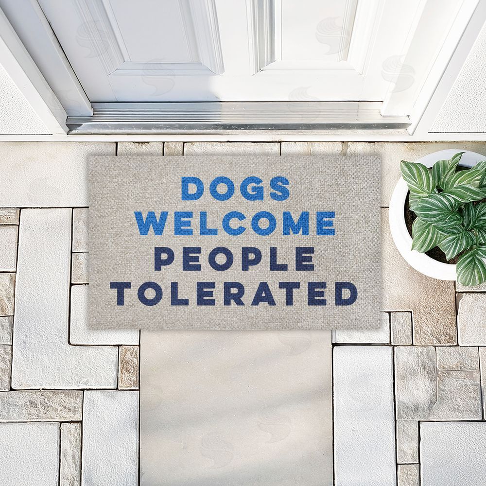 Stupell Studio Dogs Welcome People Tolerated Outdoor Faux Sisal Door Mat