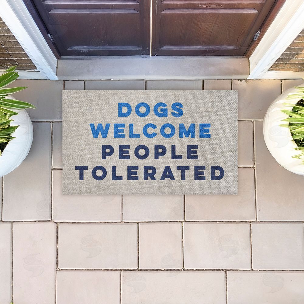 Stupell Studio Dogs Welcome People Tolerated Outdoor Faux Sisal Door Mat