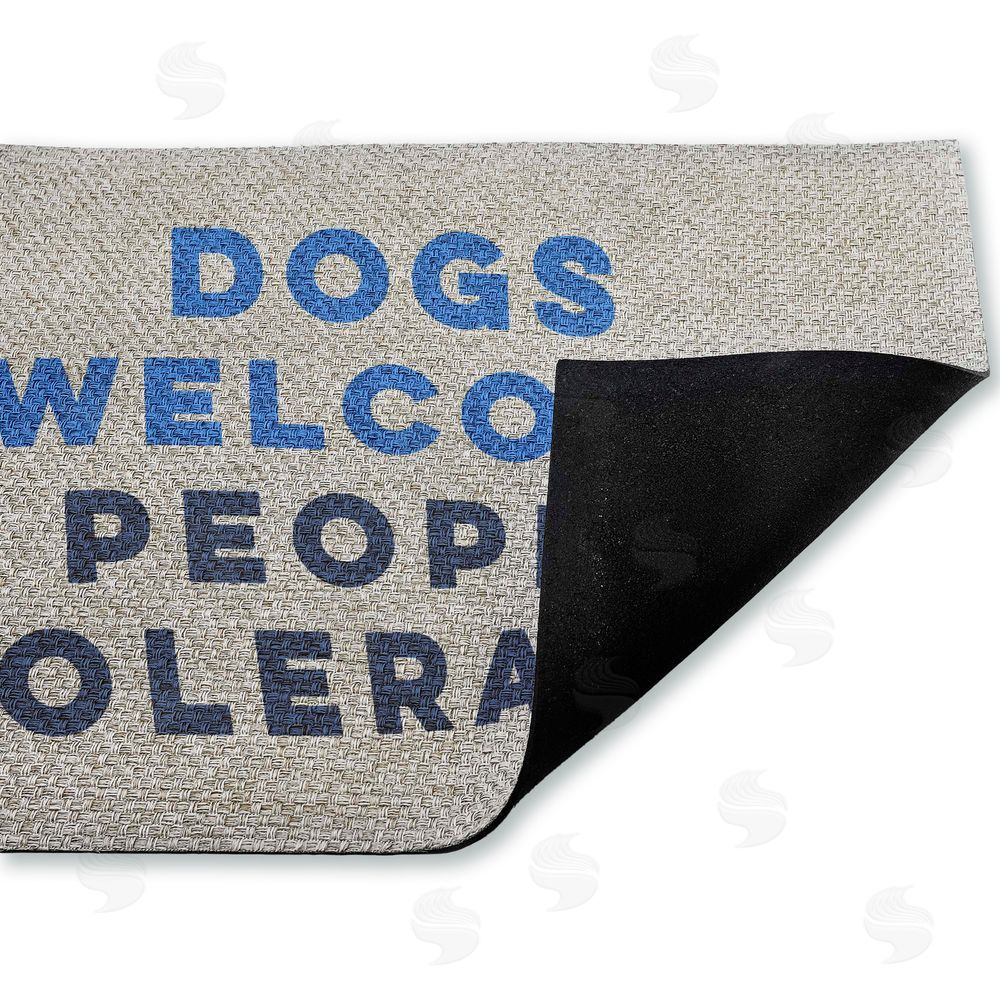 Stupell Studio Dogs Welcome People Tolerated Outdoor Faux Sisal Door Mat