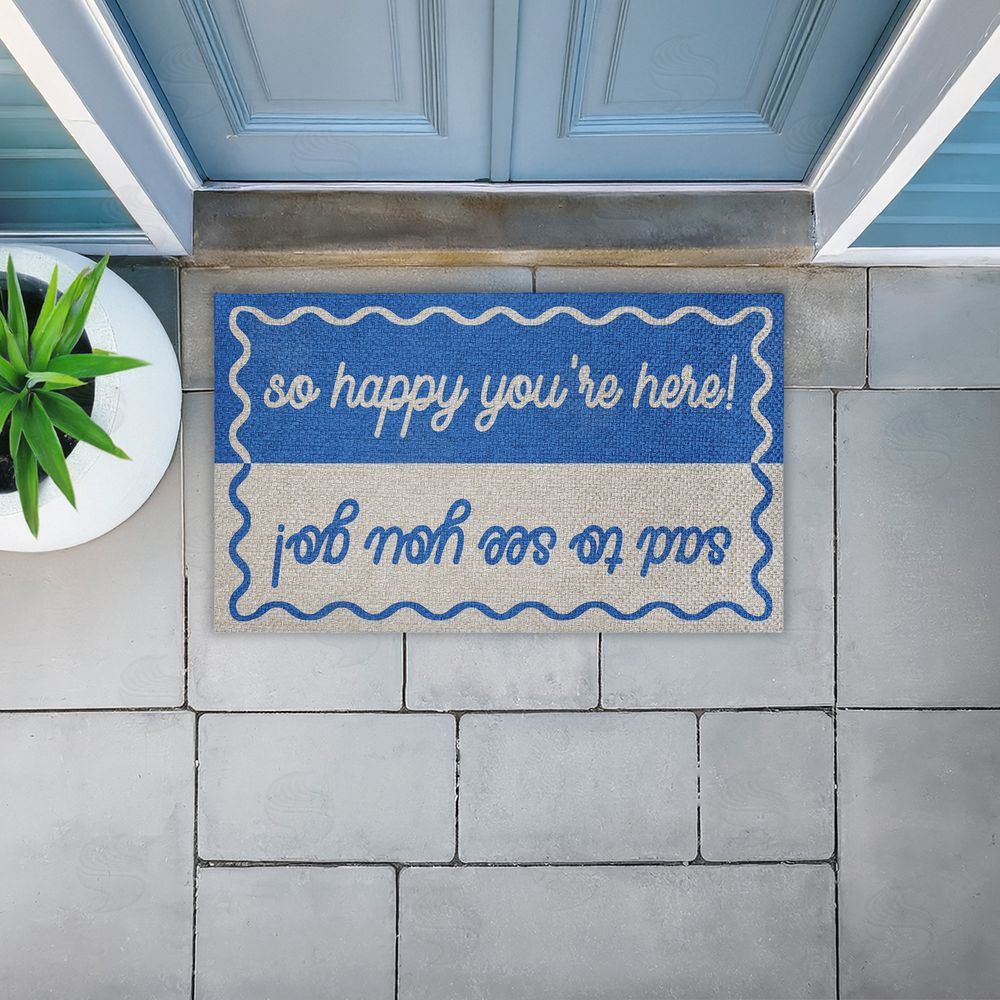 Stupell Studio Dual Greetings & Goodbye Outdoor Faux Sisal Door Mat