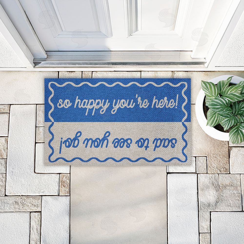 Stupell Studio Dual Greetings & Goodbye Outdoor Faux Sisal Door Mat
