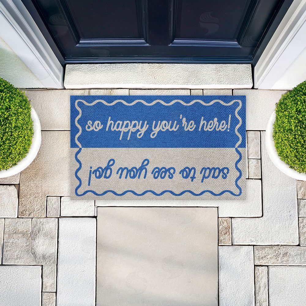 Stupell Studio Dual Greetings & Goodbye Outdoor Faux Sisal Door Mat