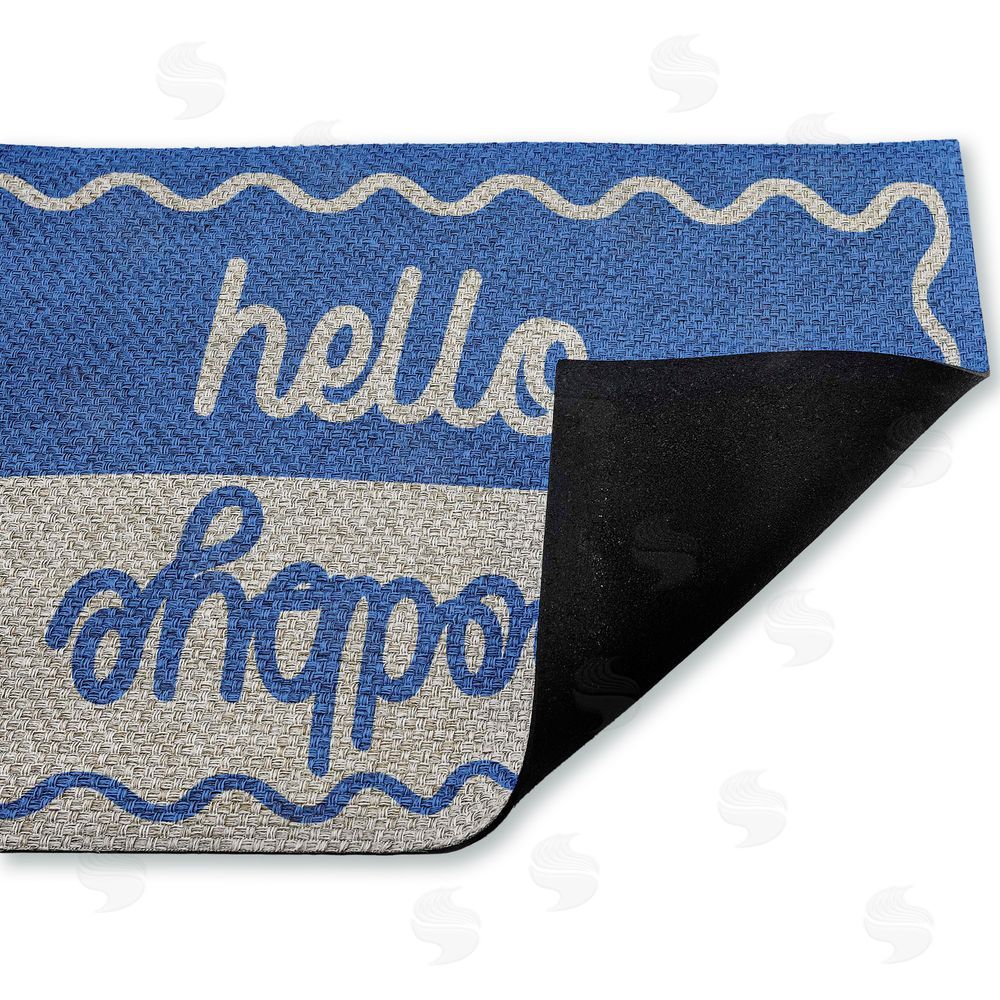 Stupell Studio Hello Goodbye Blue & White Outdoor Faux Sisal Door Mat