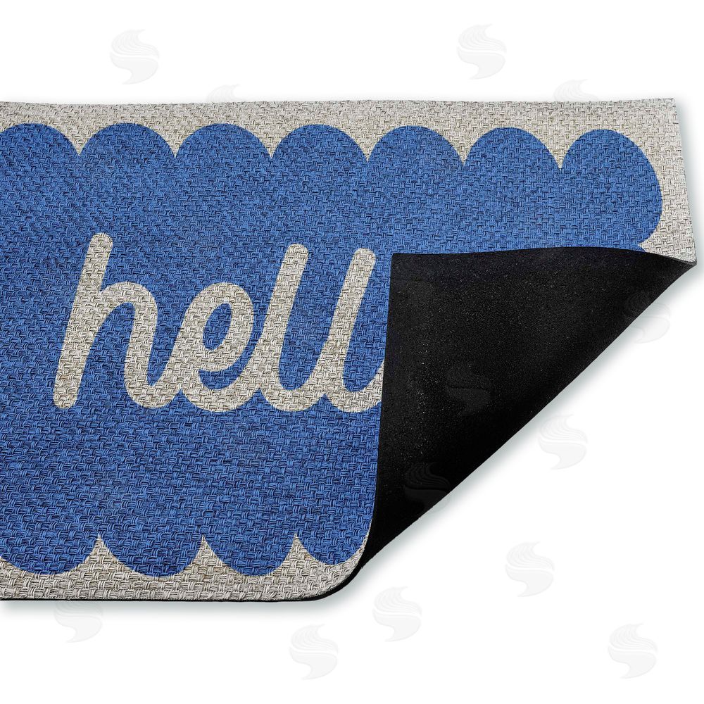 Stupell Studio Hello Blue Greeting Outdoor Faux Sisal Door Mat