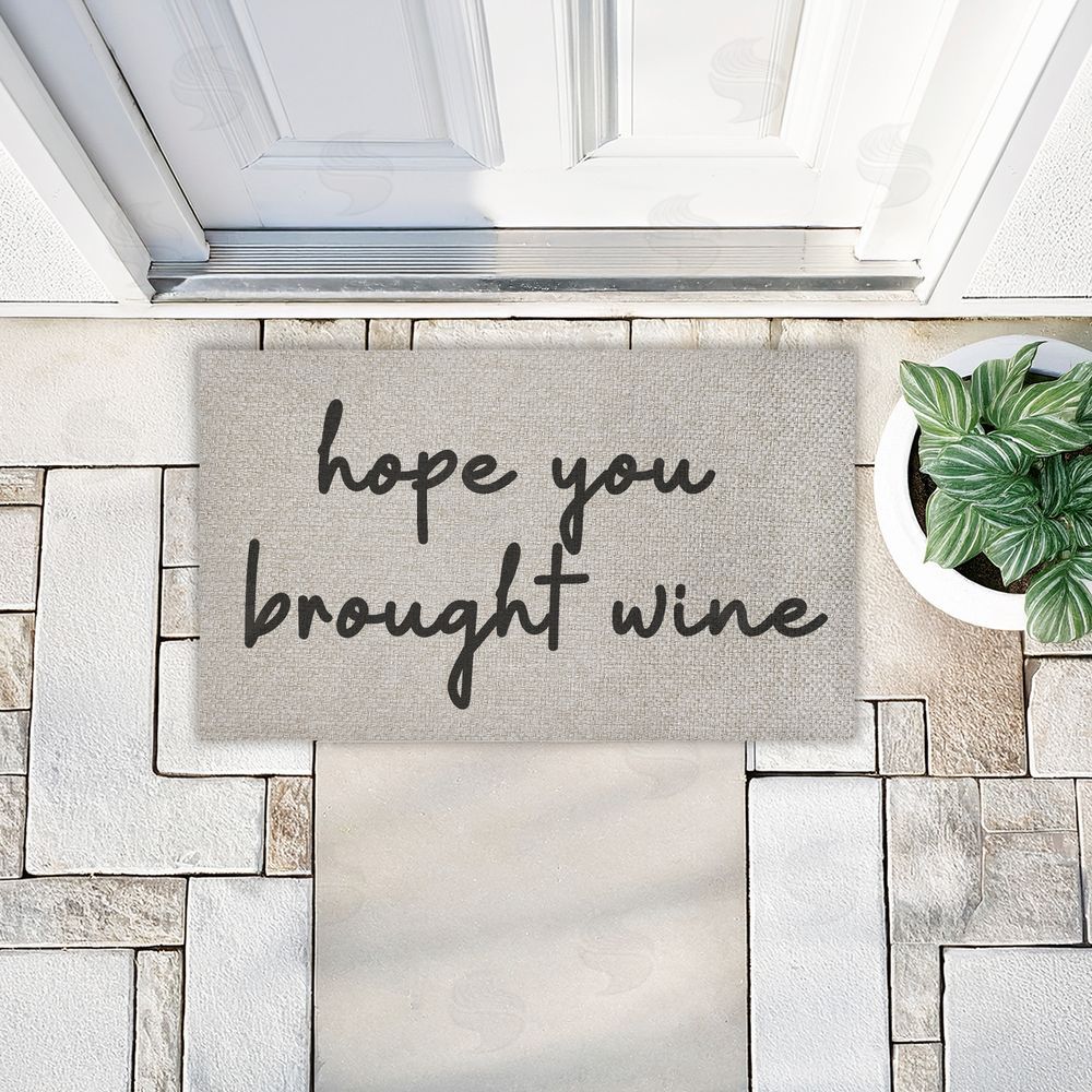 Stupell Studio Hope You Brought Wine Outdoor Faux Sisal Door Mat
