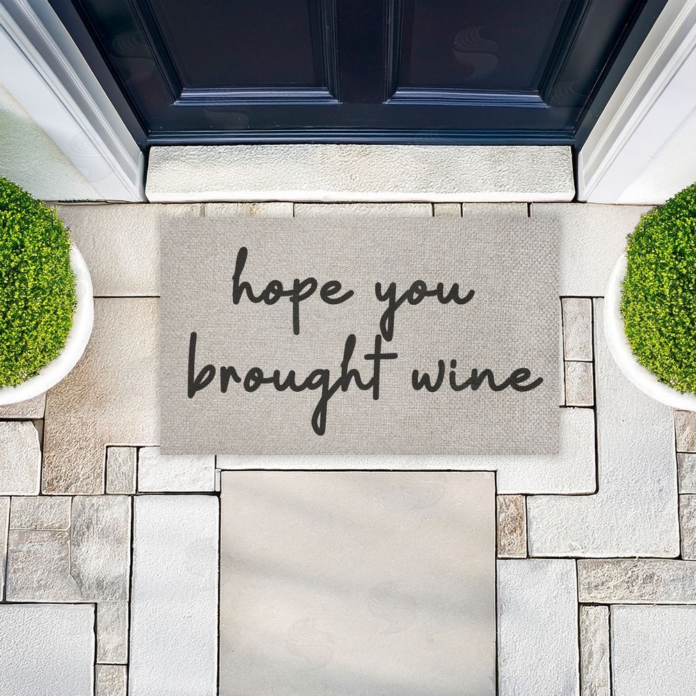 Stupell Studio Hope You Brought Wine Outdoor Faux Sisal Door Mat