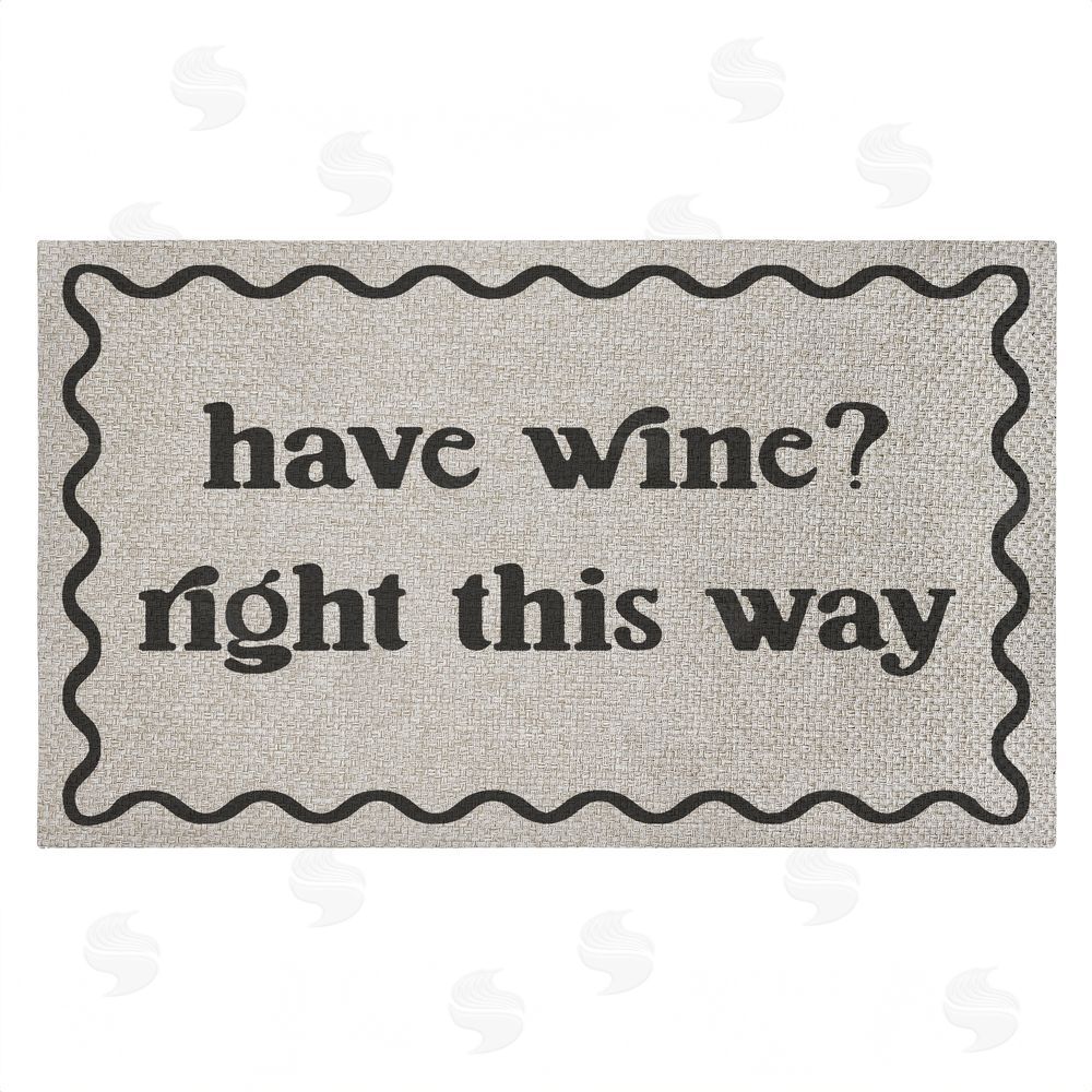 Stupell Studio Have Wine Right This Way Outdoor Faux Sisal Door Mat