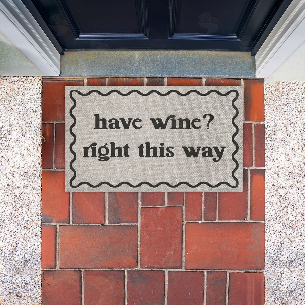 Stupell Studio Have Wine Right This Way Outdoor Faux Sisal Door Mat